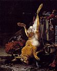 Melchior de Hondecoeter A Still Life Of Dead Game And Hunting Equipment painting